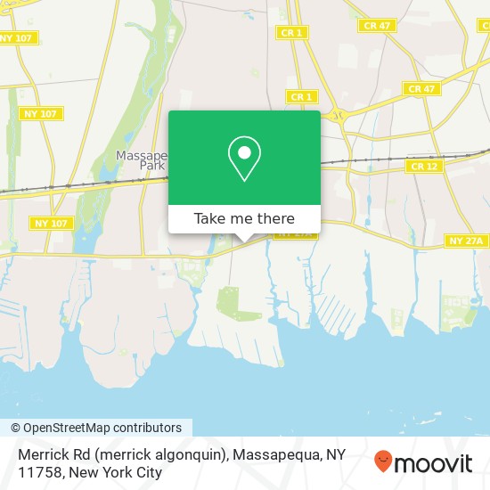 Mapa de Merrick Rd (merrick algonquin), Massapequa, NY 11758