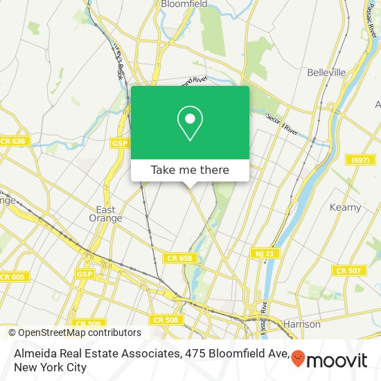 Mapa de Almeida Real Estate Associates, 475 Bloomfield Ave