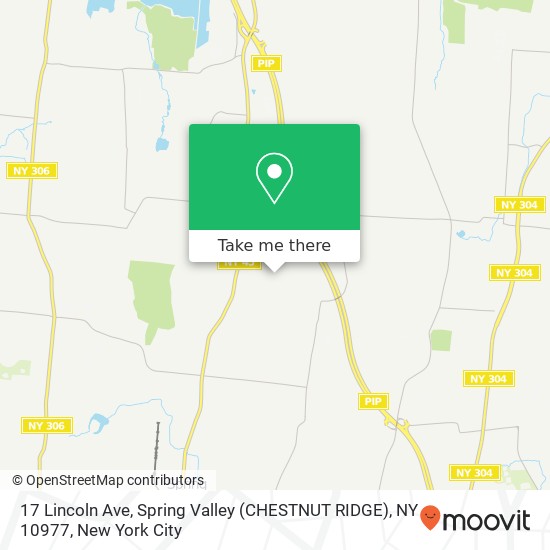 Mapa de 17 Lincoln Ave, Spring Valley (CHESTNUT RIDGE), NY 10977