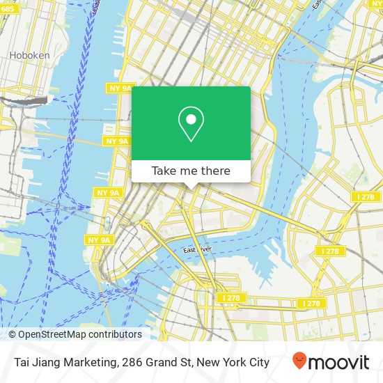 Mapa de Tai Jiang Marketing, 286 Grand St