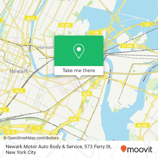 Mapa de Newark Motor Auto Body & Service, 573 Ferry St