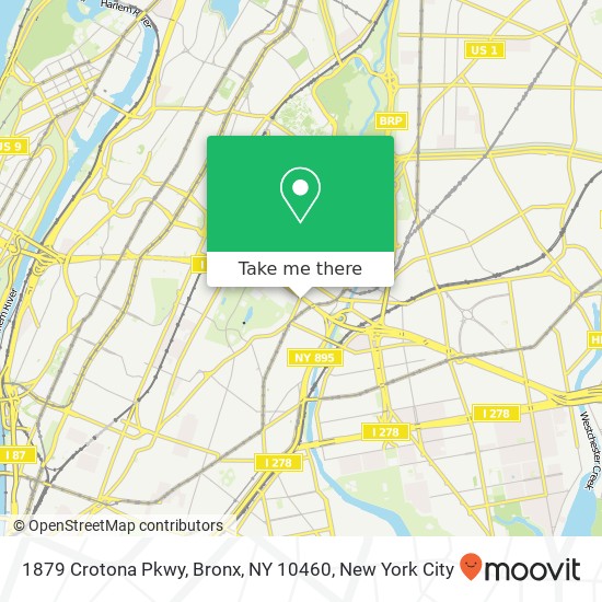 Mapa de 1879 Crotona Pkwy, Bronx, NY 10460