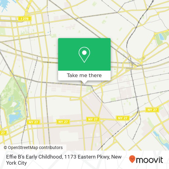 Mapa de Effie B's Early Childhood, 1173 Eastern Pkwy