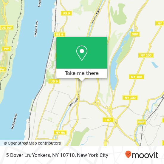 Mapa de 5 Dover Ln, Yonkers, NY 10710
