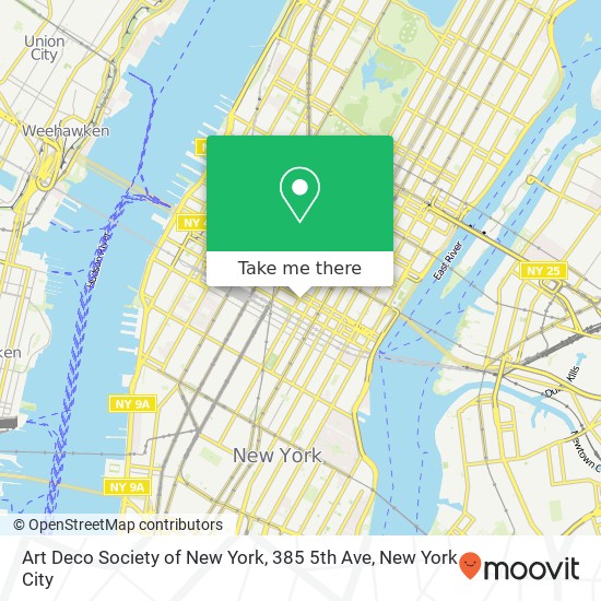 Art Deco Society of New York, 385 5th Ave map