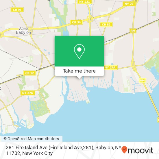 Mapa de 281 Fire Island Ave (Fire Island Ave,281), Babylon, NY 11702