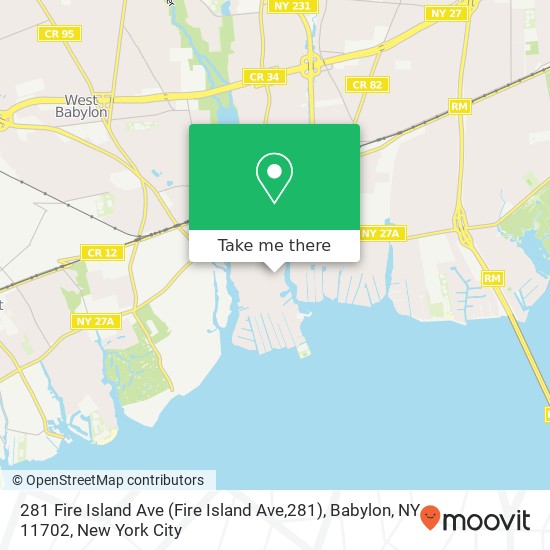 281 Fire Island Ave (Fire Island Ave,281), Babylon, NY 11702 map