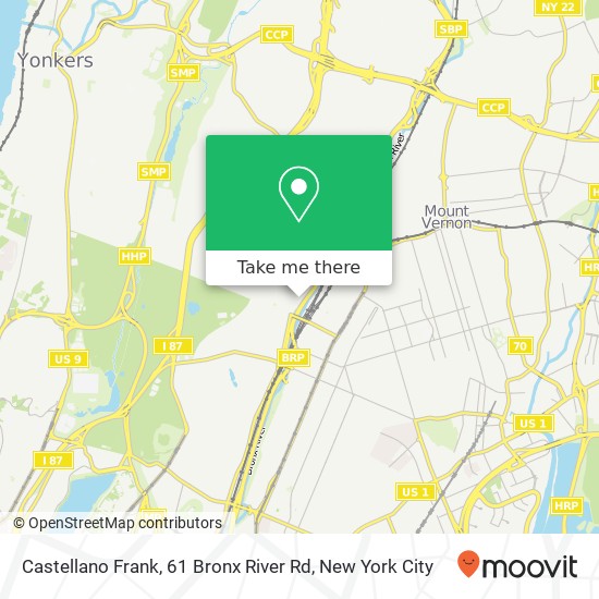 Castellano Frank, 61 Bronx River Rd map