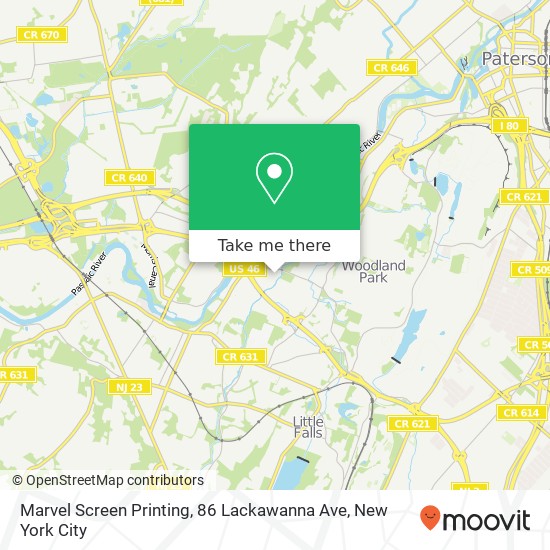 Mapa de Marvel Screen Printing, 86 Lackawanna Ave