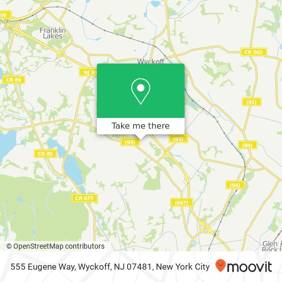 Mapa de 555 Eugene Way, Wyckoff, NJ 07481