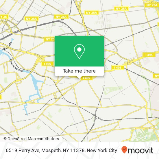 Mapa de 6519 Perry Ave, Maspeth, NY 11378