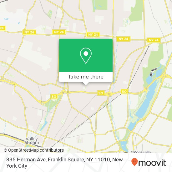 Mapa de 835 Herman Ave, Franklin Square, NY 11010