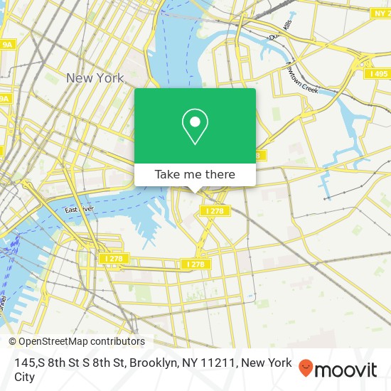 Mapa de 145,S 8th St S 8th St, Brooklyn, NY 11211