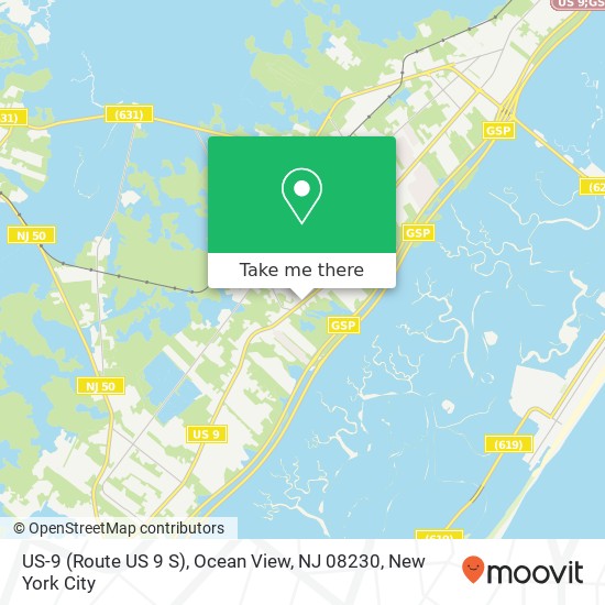 Mapa de US-9 (Route US 9 S), Ocean View, NJ 08230