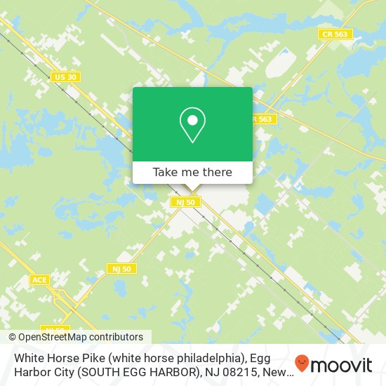 Mapa de White Horse Pike (white horse philadelphia), Egg Harbor City (SOUTH EGG HARBOR), NJ 08215