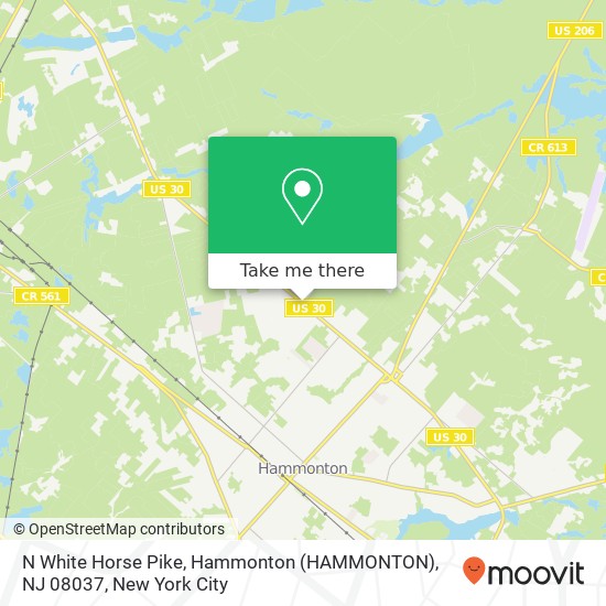 Mapa de N White Horse Pike, Hammonton (HAMMONTON), NJ 08037