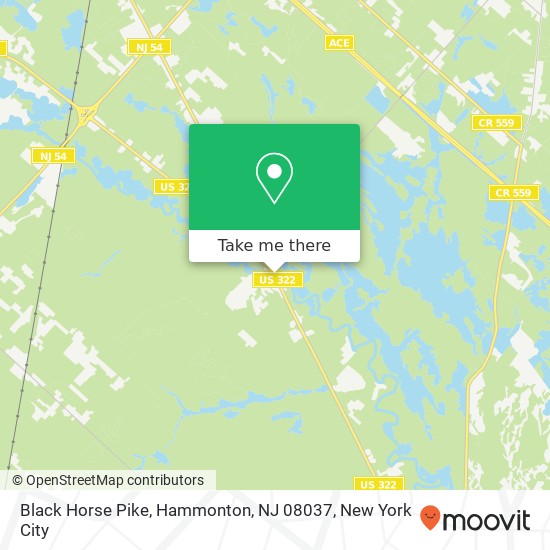 Mapa de Black Horse Pike, Hammonton, NJ 08037