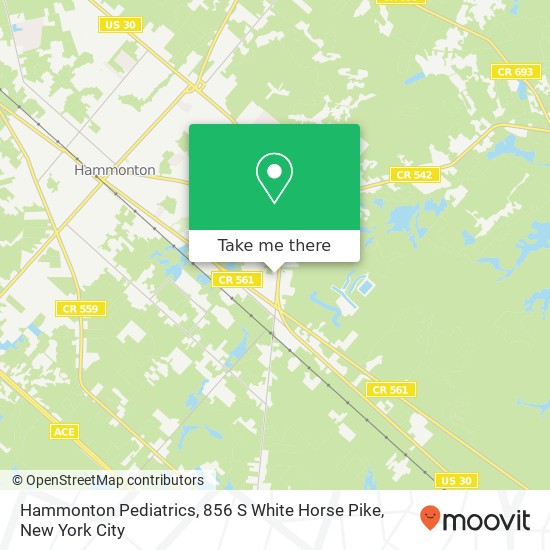 Mapa de Hammonton Pediatrics, 856 S White Horse Pike
