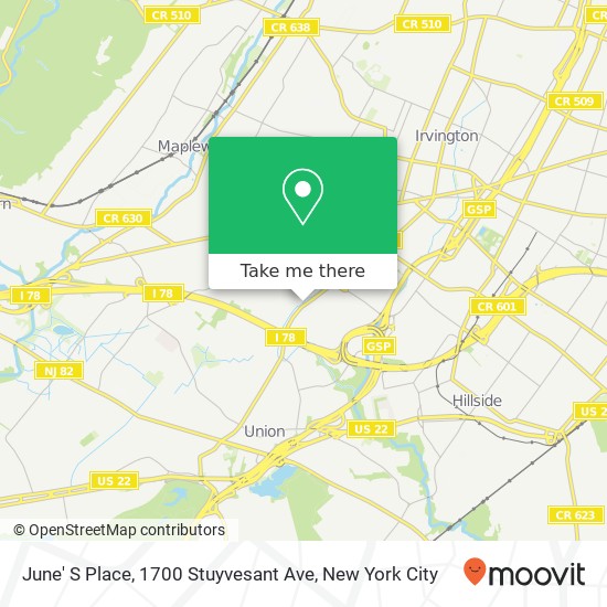 June' S Place, 1700 Stuyvesant Ave map