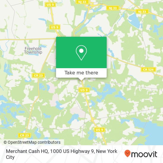 Merchant Cash HQ, 1000 US Highway 9 map