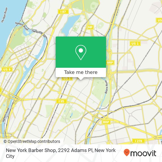 New York Barber Shop, 2292 Adams Pl map