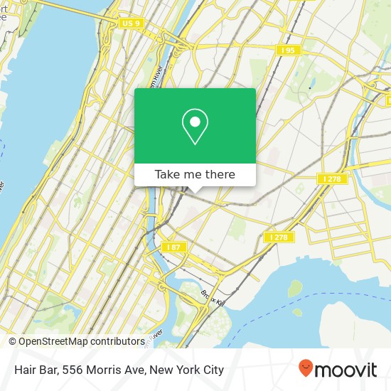 Mapa de Hair Bar, 556 Morris Ave