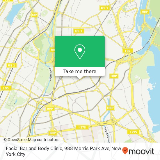 Mapa de Facial Bar and Body Clinic, 988 Morris Park Ave