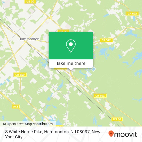 Mapa de S White Horse Pike, Hammonton, NJ 08037