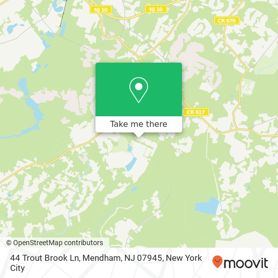 Mapa de 44 Trout Brook Ln, Mendham, NJ 07945