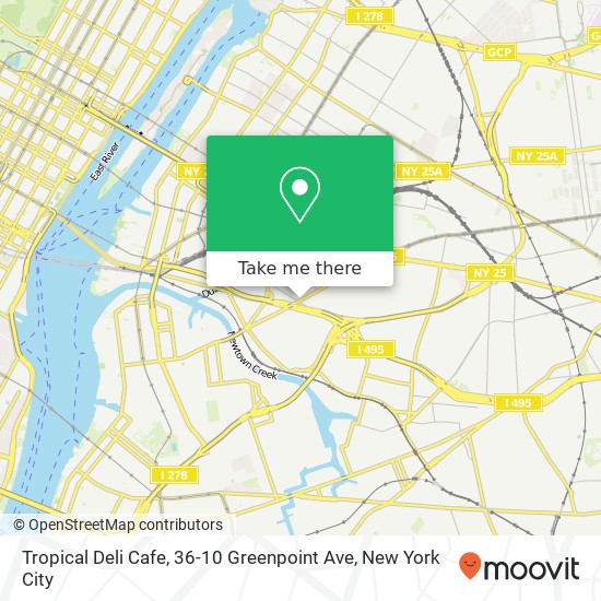 Tropical Deli Cafe, 36-10 Greenpoint Ave map