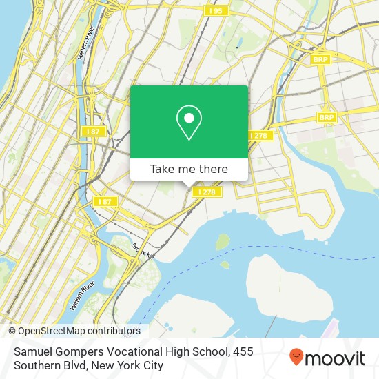 Mapa de Samuel Gompers Vocational High School, 455 Southern Blvd