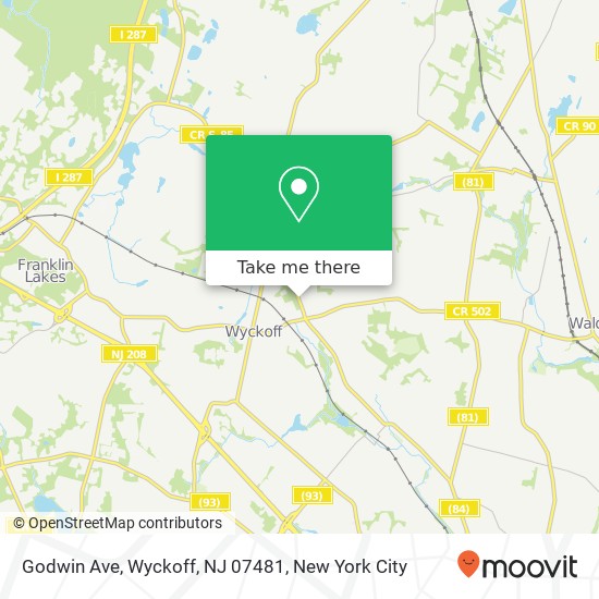 Mapa de Godwin Ave, Wyckoff, NJ 07481