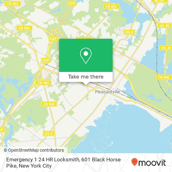 Emergency 1 24 HR Locksmith, 601 Black Horse Pike map