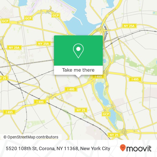 Mapa de 5520 108th St, Corona, NY 11368