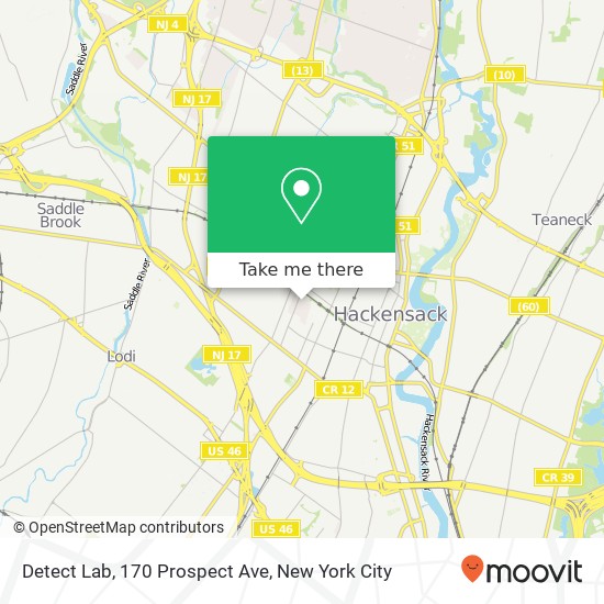 Detect Lab, 170 Prospect Ave map