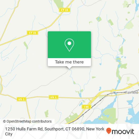 Mapa de 1250 Hulls Farm Rd, Southport, CT 06890