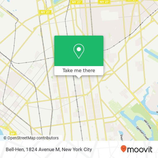 Mapa de Bell-Hen, 1824 Avenue M
