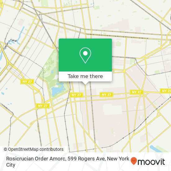 Mapa de Rosicrucian Order Amorc, 599 Rogers Ave