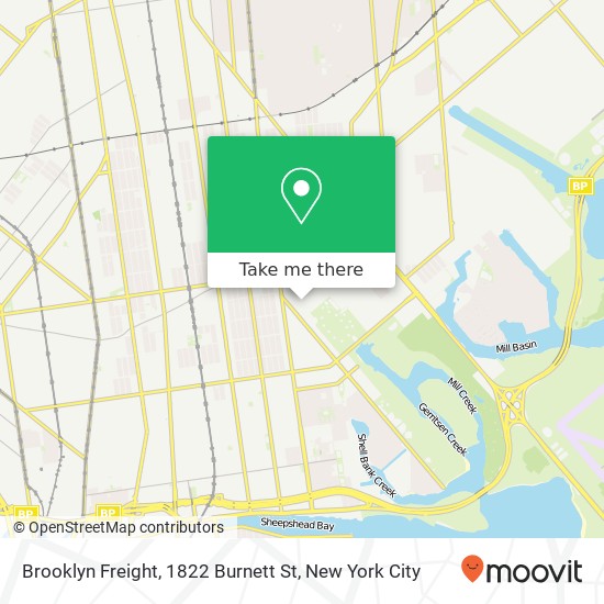 Mapa de Brooklyn Freight, 1822 Burnett St