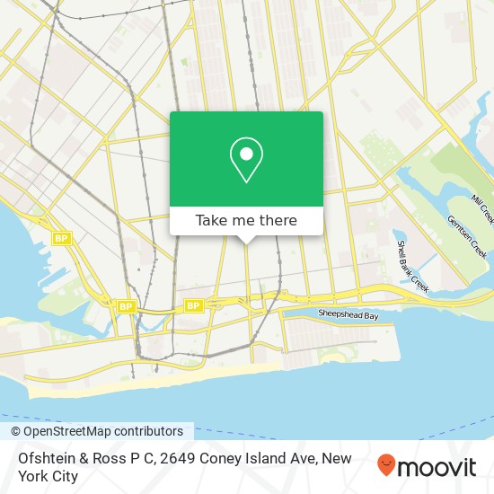 Mapa de Ofshtein & Ross P C, 2649 Coney Island Ave