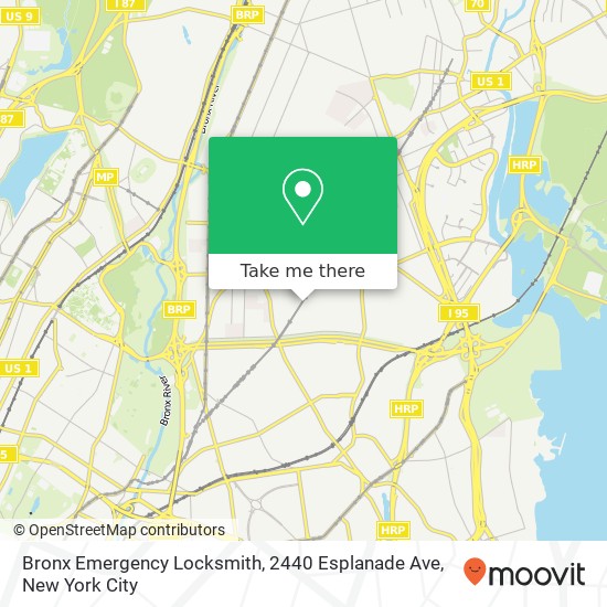 Mapa de Bronx Emergency Locksmith, 2440 Esplanade Ave