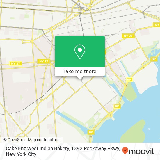 Cake Enz West Indian Bakery, 1392 Rockaway Pkwy map