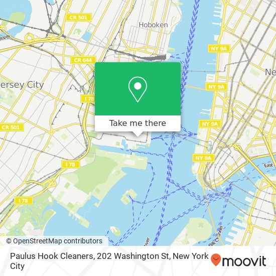 Mapa de Paulus Hook Cleaners, 202 Washington St