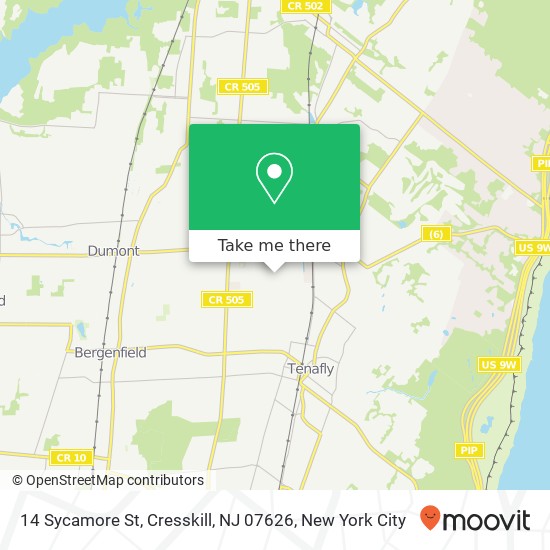 Mapa de 14 Sycamore St, Cresskill, NJ 07626