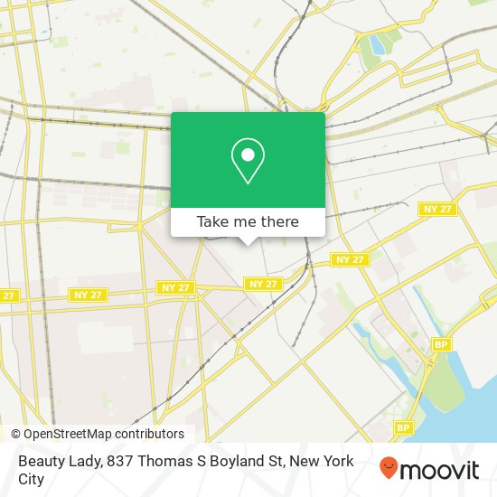 Mapa de Beauty Lady, 837 Thomas S Boyland St