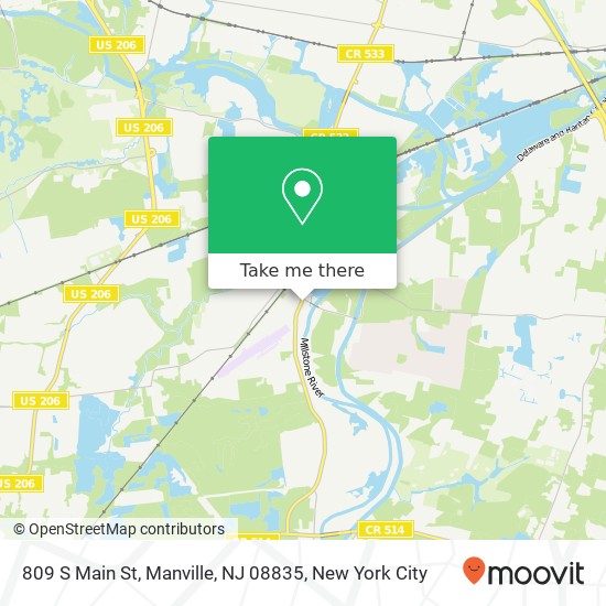 Mapa de 809 S Main St, Manville, NJ 08835