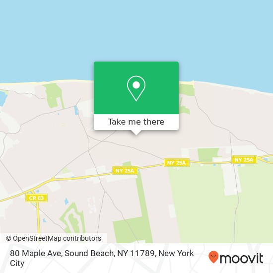 Mapa de 80 Maple Ave, Sound Beach, NY 11789