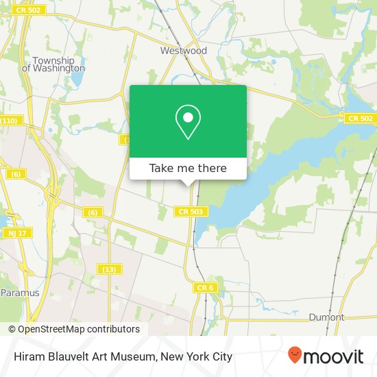 Hiram Blauvelt Art Museum map