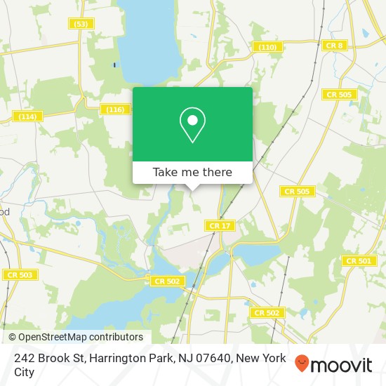 Mapa de 242 Brook St, Harrington Park, NJ 07640