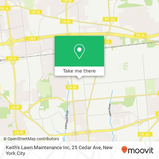 Mapa de Keith's Lawn Maintenance Inc, 25 Cedar Ave